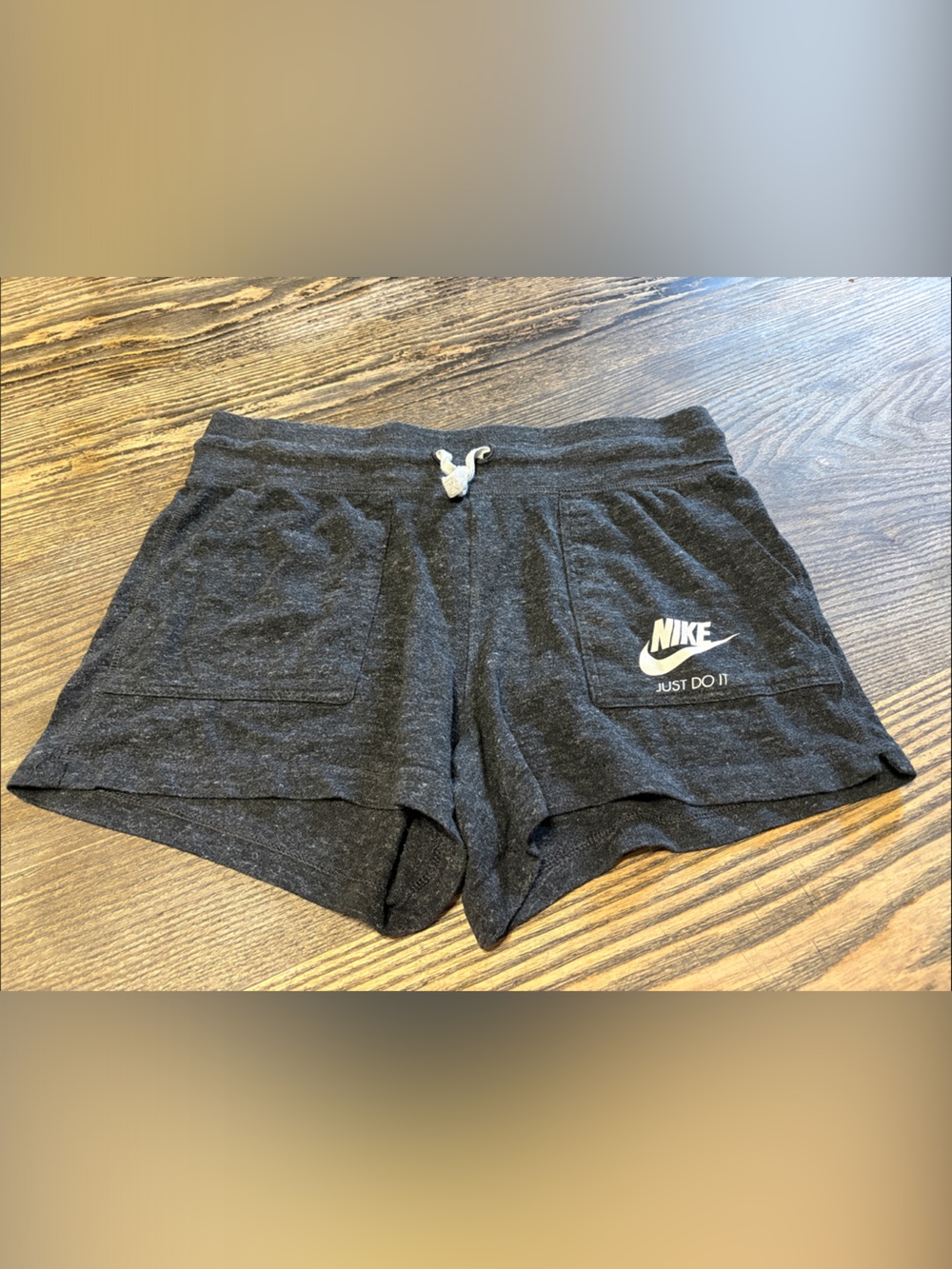 Nike Kids Charcoal Heather Athletic Shorts with White Logo